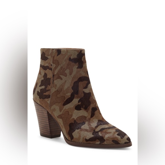 Lucky Brand Adalan Calf Hair Camo Heeled Booties - Picture 7 of 7